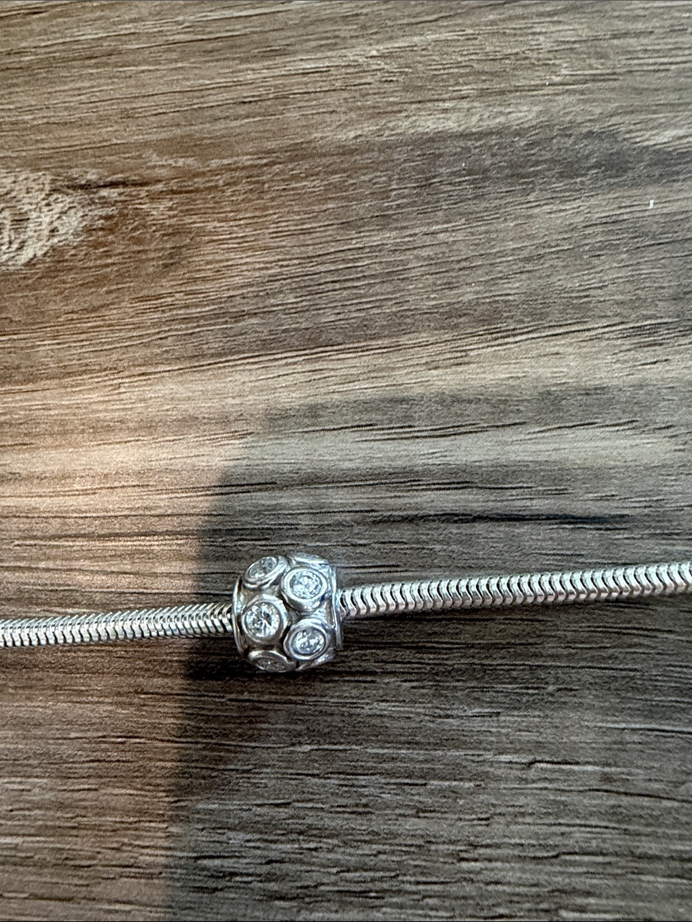 Sterling Silver CZ Bead Charm